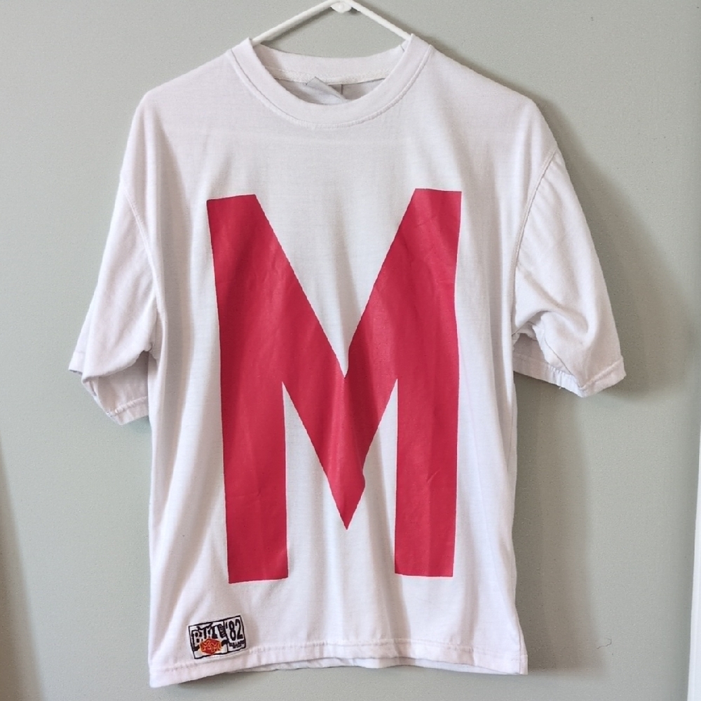 White and Red Graphic T-Shirt